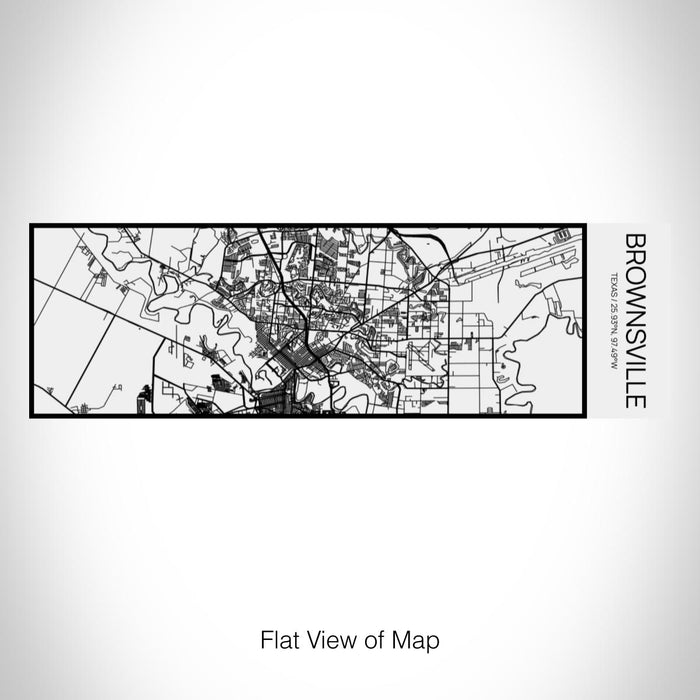 Rendered View of Brownsville Texas Map on 10oz Stainless Steel Insulated Cup in Matte White with Sliding Lid