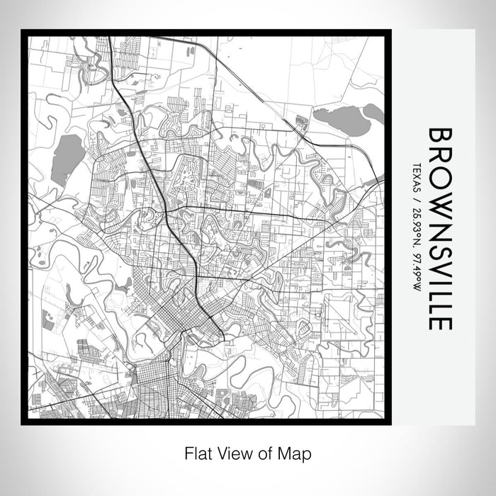 Rendered View of Brownsville Texas Map on 17oz Stainless Steel Insulated Tumbler in Classic Map Style