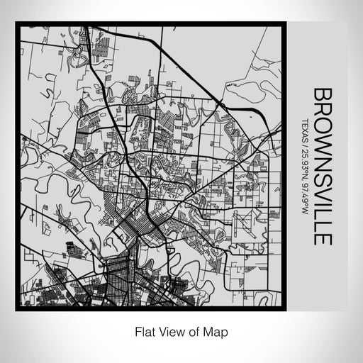 Rendered View of Brownsville Texas Map on 17oz Stainless Steel Insulated Tumbler in Tactile Lines with Succulent in Background