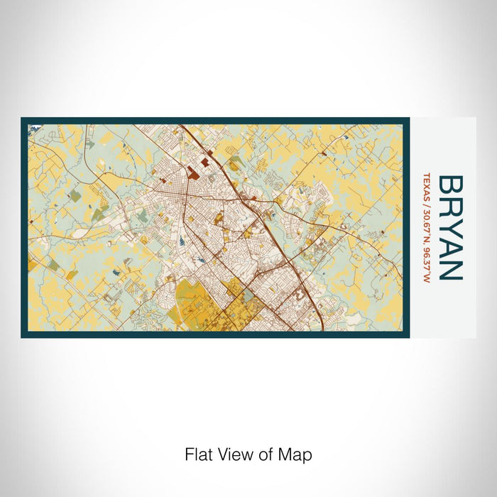 Rendered View of Bryan Texas Map on 17oz Stainless Steel Insulated Bottle with printed woodblock style map