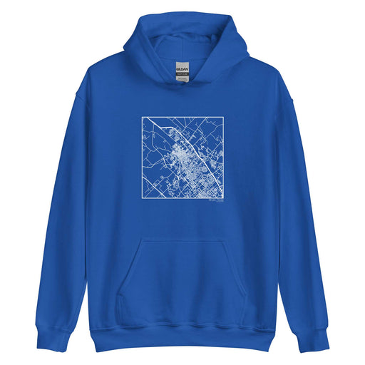 Bryan Texas  Map Unisex Hoodie Sweater with City inscription in Royal Blue