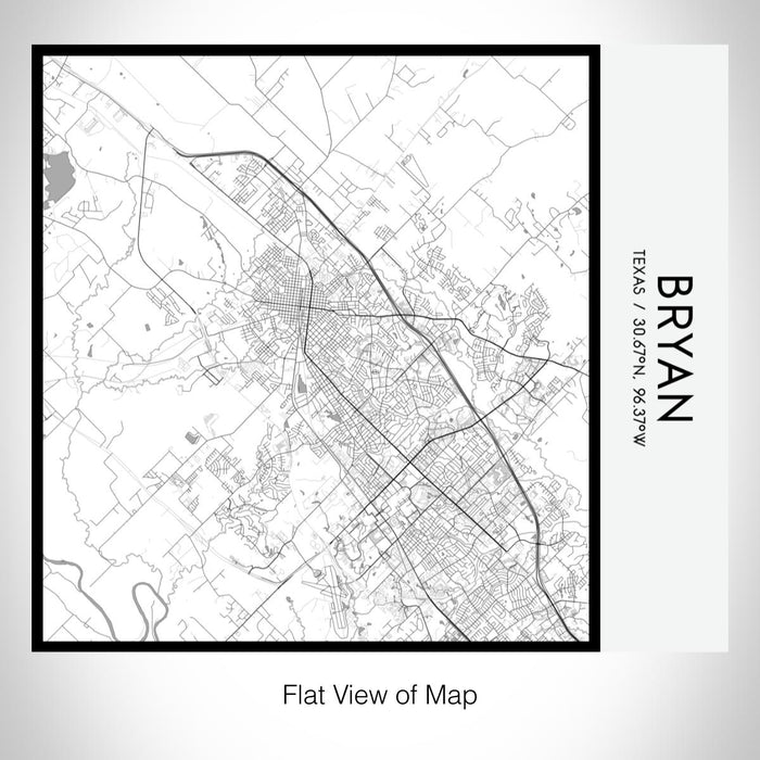 Rendered View of Bryan Texas Map on 17oz Stainless Steel Insulated Tumbler in Classic Map Style