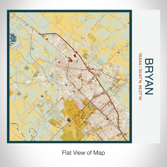 Rendered View of Bryan Texas Map on 17oz Stainless Steel Insulated Tumbler in Woodblock Map Style