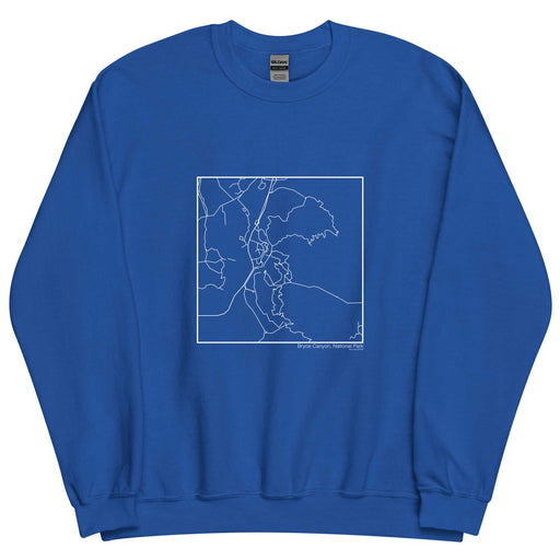 Bryce Canyon National Park  Map Unisex Crewneck Sweater with City inscription in Royal Blue