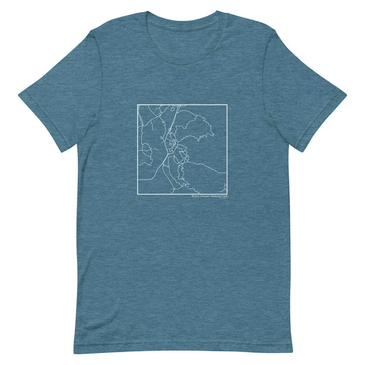Bryce Canyon National Park  Map Unisex T-Shirt with City inscription in Heather Teal