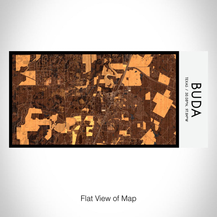 Rendered View of Buda Texas Map on 17oz Stainless Steel Insulated Bottle with printed ember style map