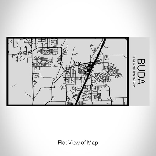 Rendered View of Buda Texas Map on 17oz Stainless Steel Insulated Cola Bottle in Stainless