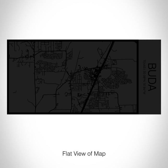 Rendered View of Buda Texas Map on 17oz Stainless Steel Insulated Cola Bottle in Stainless in Matte Black
