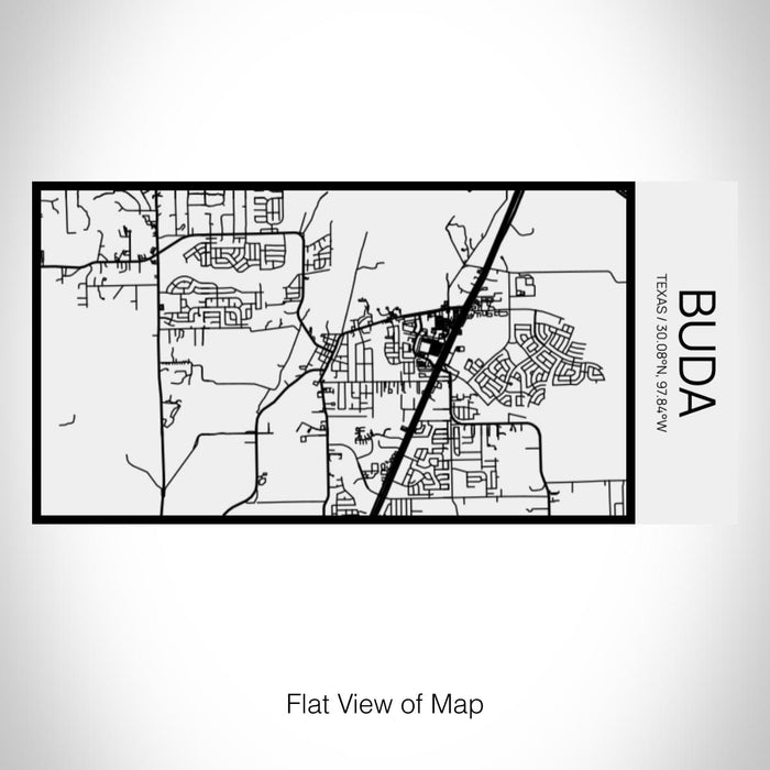 Rendered View of Buda Texas Map on 17oz Stainless Steel Insulated Cola Bottle in Stainless in Matte White