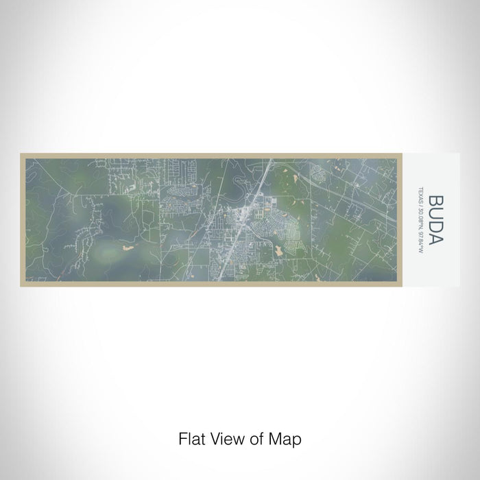 Rendered View of Buda Texas Map on 10oz Stainless Steel Insulated Cup in Afternoon with Sliding Lid