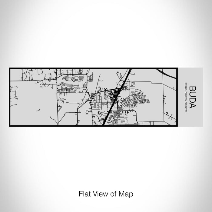 Rendered View of Buda Texas Map on 10oz Stainless Steel Insulated Cup with Sipping Lid