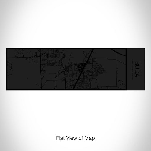 Rendered View of Buda Texas Map on 10oz Stainless Steel Insulated Cup in Matte Black with Sliding Lid