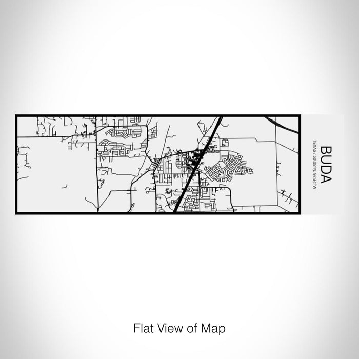 Rendered View of Buda Texas Map on 10oz Stainless Steel Insulated Cup in Matte White with Sliding Lid