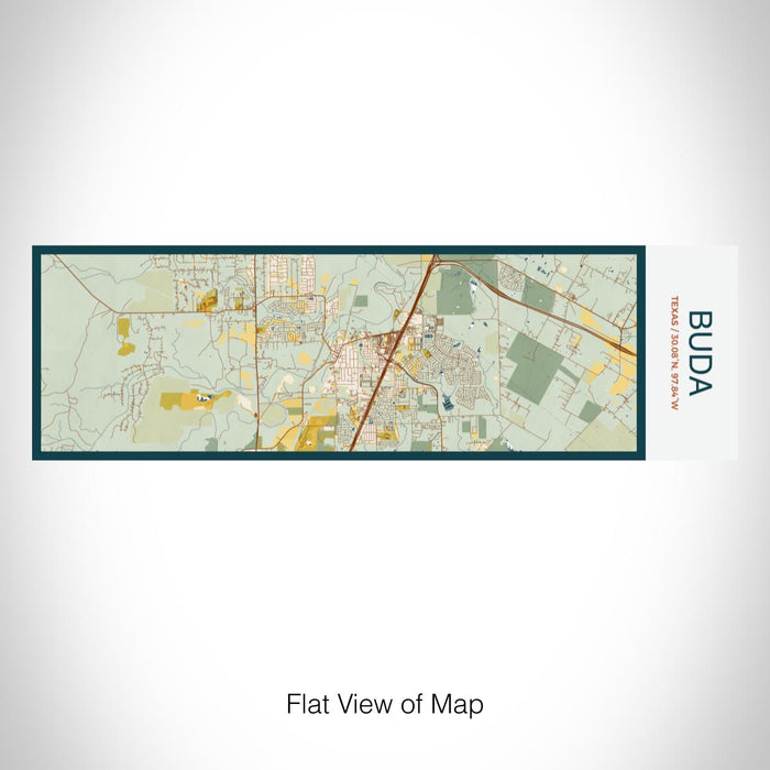 Rendered View of Buda Texas Map on 10oz Stainless Steel Insulated Cup in Woodblock with Sliding Lid