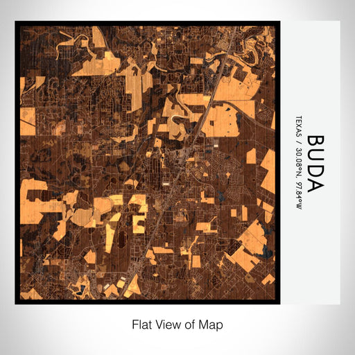 Rendered View of Buda Texas Map on 17oz Stainless Steel Insulated Tumbler in Ember Map Style