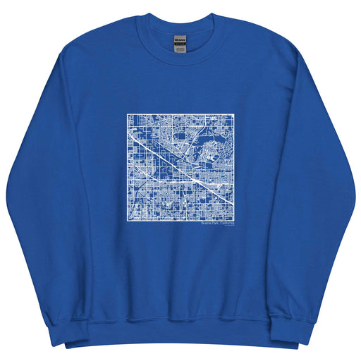Buena Park California  Map Unisex Crewneck Sweater with City inscription in Royal Blue