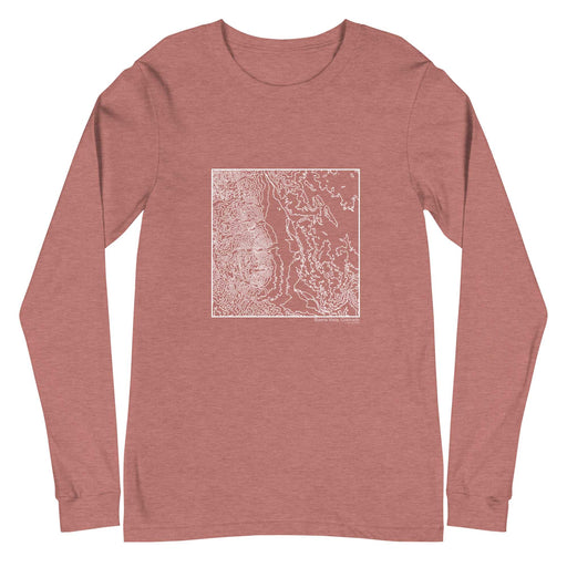 Buena Vista Colorado Topographic  Map Unisex Long-Sleeve T-shirt with City inscription in Heather Mauve