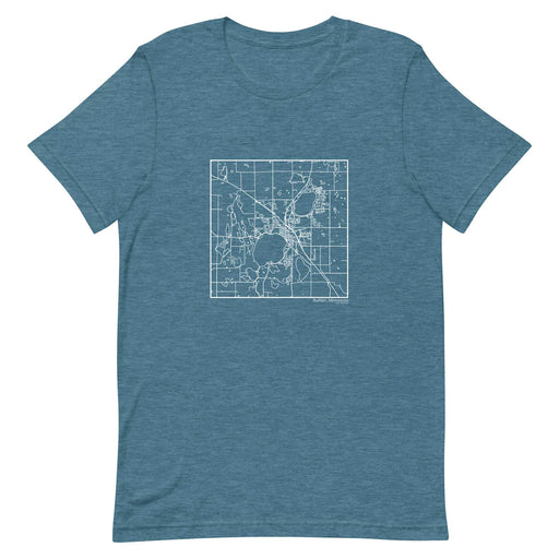 Buffalo Minnesota  Map Unisex T-Shirt with City inscription in Heather Teal