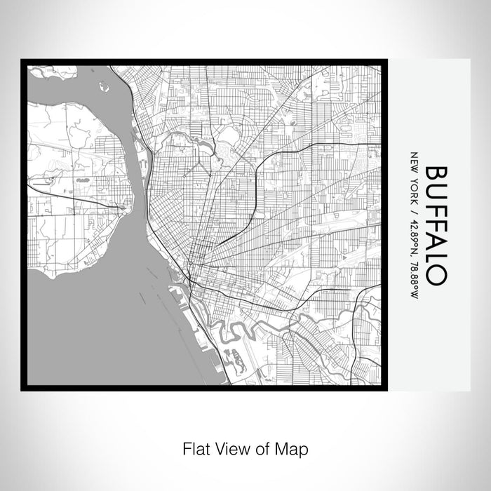 Rendered View of Buffalo New York Map on 20oz Stainless Steel Insulated Bottle with Bamboo Top with printed classic style map