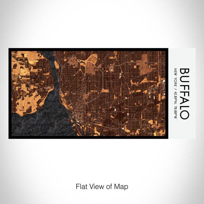 Rendered View of Buffalo New York Map on 17oz Stainless Steel Insulated Bottle with printed ember style map
