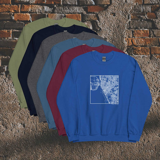 Buffalo New York  Map Unisex Crewneck Sweaters in Multiple Colors