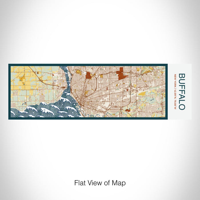 Rendered View of Buffalo New York Map on 10oz Stainless Steel Insulated Cup in Woodblock with Sliding Lid