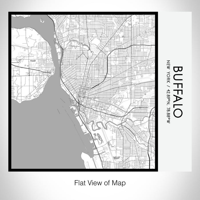 Rendered View of Buffalo New York Map on 17oz Stainless Steel Insulated Tumbler in Classic Map Style