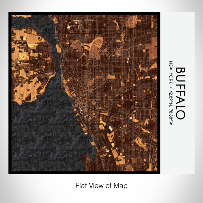 Rendered View of Buffalo New York Map on 17oz Stainless Steel Insulated Tumbler in Ember Map Style