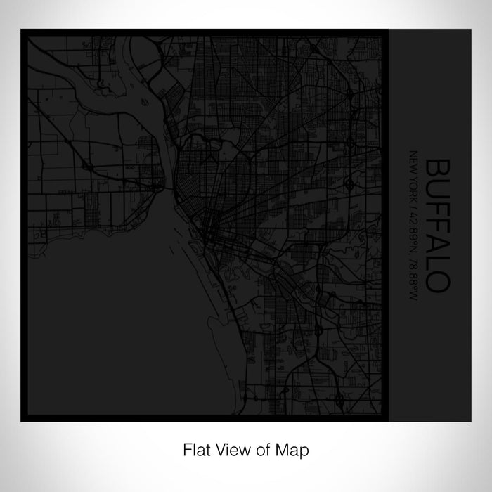 Rendered View of Buffalo New York Map on 17oz Stainless Steel Insulated Tumbler in Matte Black with Tactile Lines