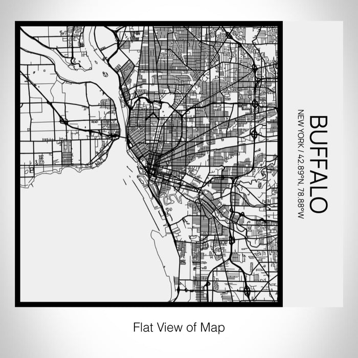 Rendered View of Buffalo New York Map on 17oz Stainless Steel Insulated Tumbler in Matte White with Tactile Lines