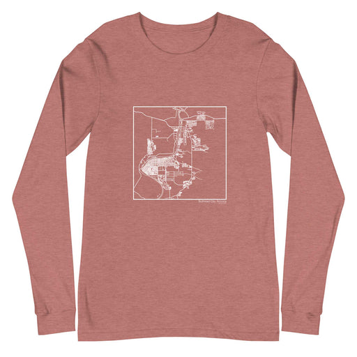 Bullhead City Arizona  Map Unisex Long-Sleeve T-shirt with City inscription in Heather Mauve