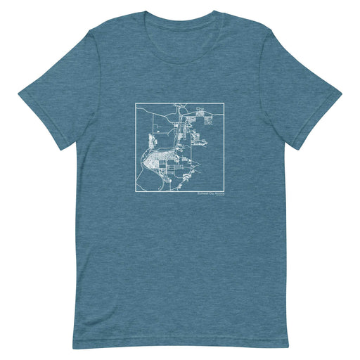 Bullhead City Arizona  Map Unisex T-Shirt with City inscription in Heather Teal