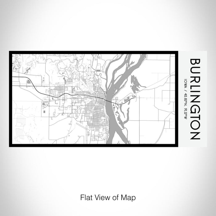 Rendered View of Burlington Iowa Map on 17oz Stainless Steel Insulated Bottle with printed classic style map