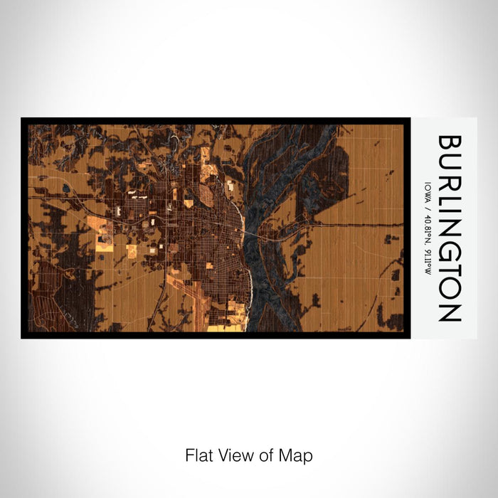 Rendered View of Burlington Iowa Map on 17oz Stainless Steel Insulated Bottle with printed ember style map