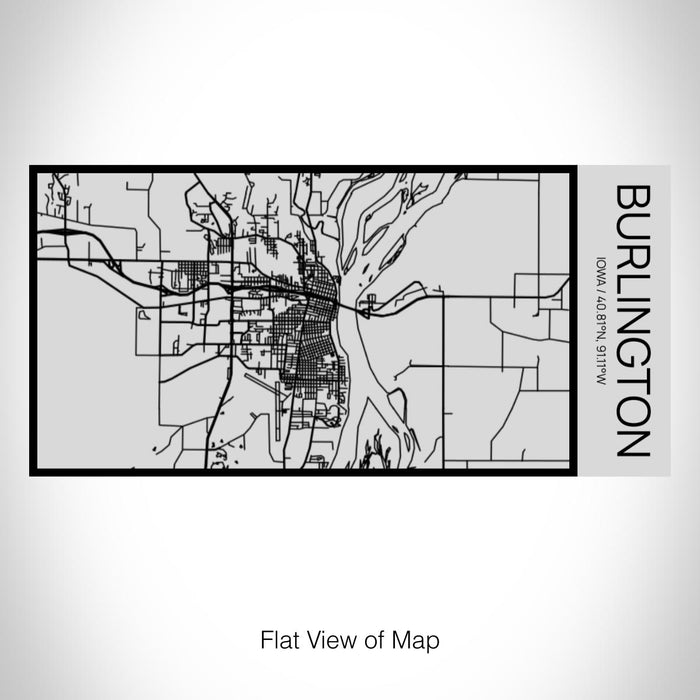 Rendered View of Burlington Iowa Map on 17oz Stainless Steel Insulated Cola Bottle in Stainless