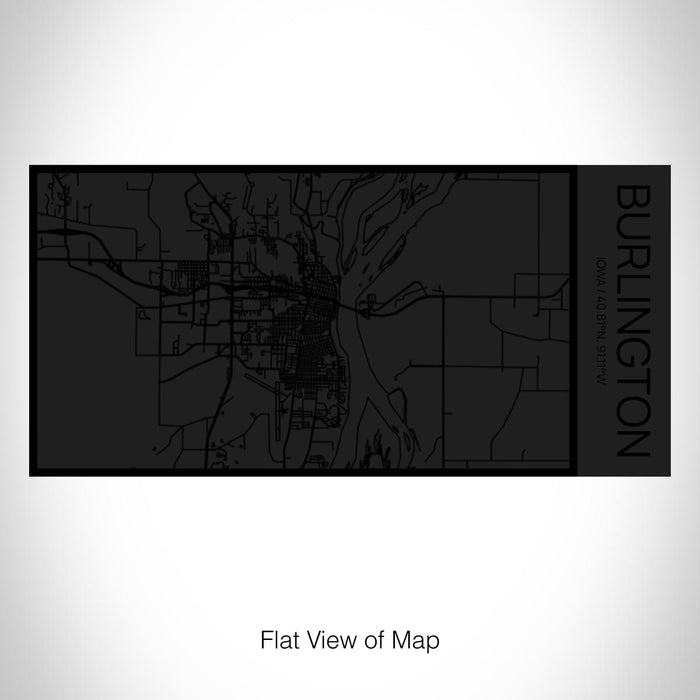 Rendered View of Burlington Iowa Map on 17oz Stainless Steel Insulated Cola Bottle in Stainless in Matte Black