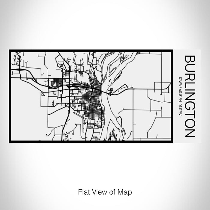 Rendered View of Burlington Iowa Map on 17oz Stainless Steel Insulated Cola Bottle in Stainless in Matte White