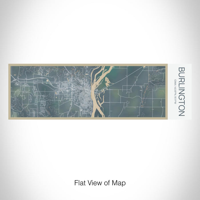 Rendered View of Burlington Iowa Map on 10oz Stainless Steel Insulated Cup in Afternoon with Sliding Lid