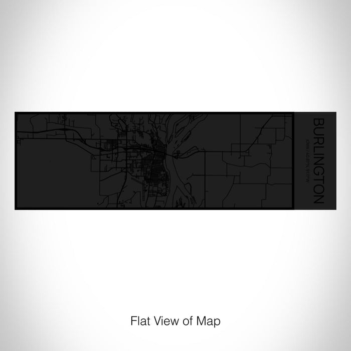 Rendered View of Burlington Iowa Map on 10oz Stainless Steel Insulated Cup in Matte Black with Sliding Lid