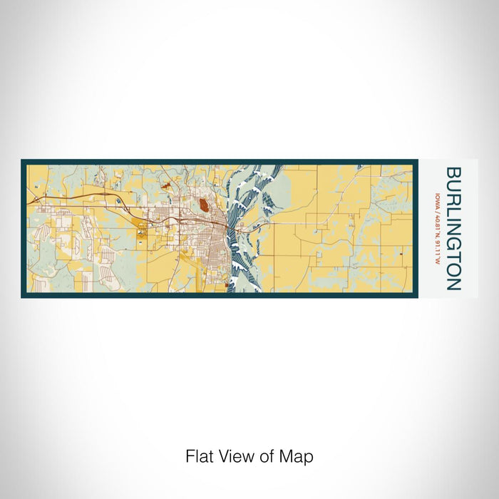 Rendered View of Burlington Iowa Map on 10oz Stainless Steel Insulated Cup in Woodblock with Sliding Lid