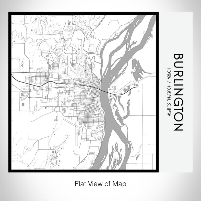 Rendered View of Burlington Iowa Map on 17oz Stainless Steel Insulated Tumbler in Classic Map Style