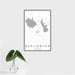 16x24 Burlington Kansas Map Print Portrait Orientation in Classic Style With Tropical Plant Leaves in Water