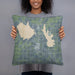 Person holding 18x18 Custom Burlington Kansas Map Throw Pillow in Afternoon