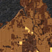 Burlington Kansas Map Print in Ember Style Zoomed In Close Up Showing Details