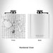 Rendered View of Burlington Kansas Map Engraving on 6oz Stainless Steel Flask in White