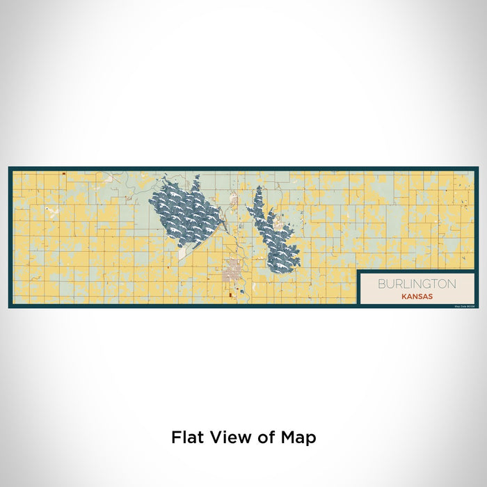 Flat View of Map Custom Burlington Kansas Map Enamel Mug in Woodblock