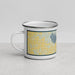 Left View Custom Burlington Kansas Map Enamel Mug in Woodblock