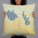 Person holding 22x22 Custom Burlington Kansas Map Throw Pillow in Woodblock