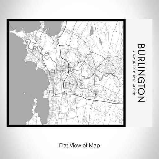 Rendered View of Burlington Vermont Map on 20oz Stainless Steel Insulated Bottle with Bamboo Top with printed classic style map