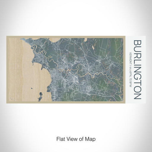 Rendered View of Burlington Vermont Map on 17oz Stainless Steel Insulated Bottle with printed afternoon style map